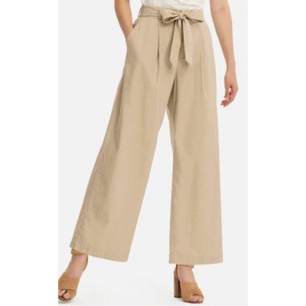Uniqlo Belted Linen Wide Pants